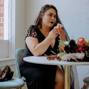 MAC DUGGAL | Black Maxi Dress Jersey Embellished Sleeve Wrap Gown Style#55709